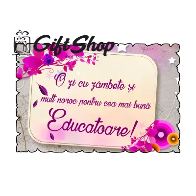 O zi cu zambete pentru cea mai buna educatoare, magnet frigider mgs121